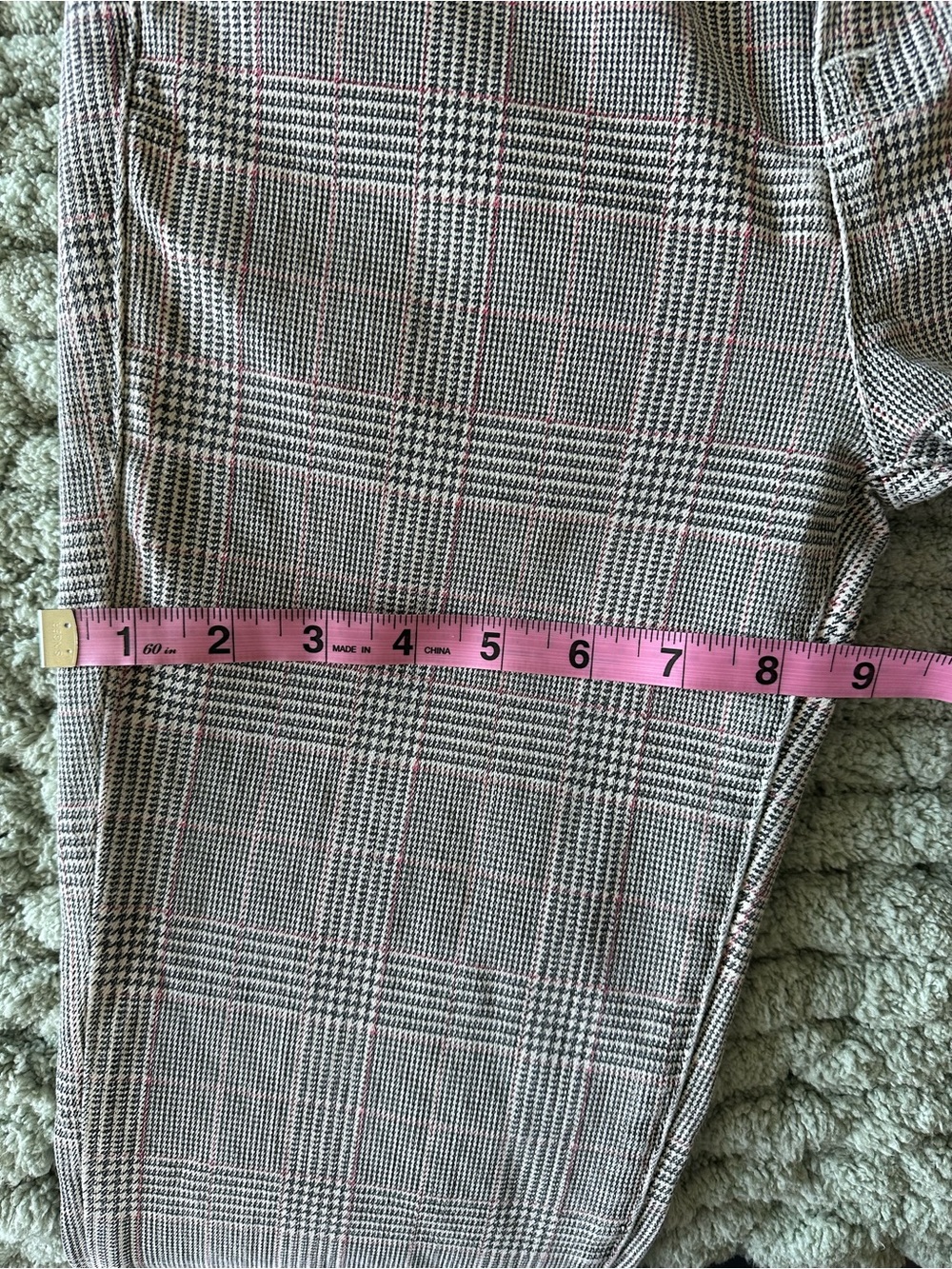 FRAME Le Crop Mini Boot Plaid Pants Size 26 Gray Glen Check Cropped Flare - Picture 12 of 12